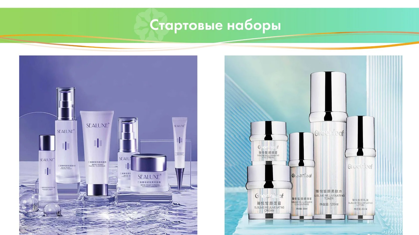 Варианты стартовых наборов продукции